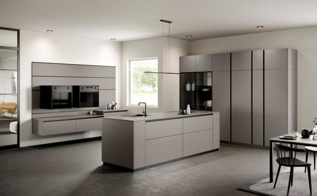 Bild von einer grauen Design-Küche