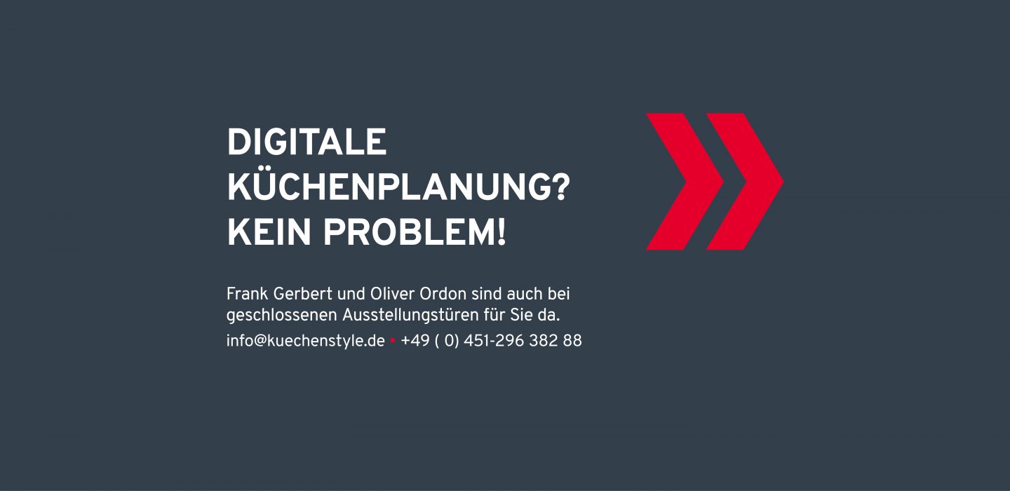 Bild mit der Aufschrift "Digitale Küchenplanung? Kein Problem!"