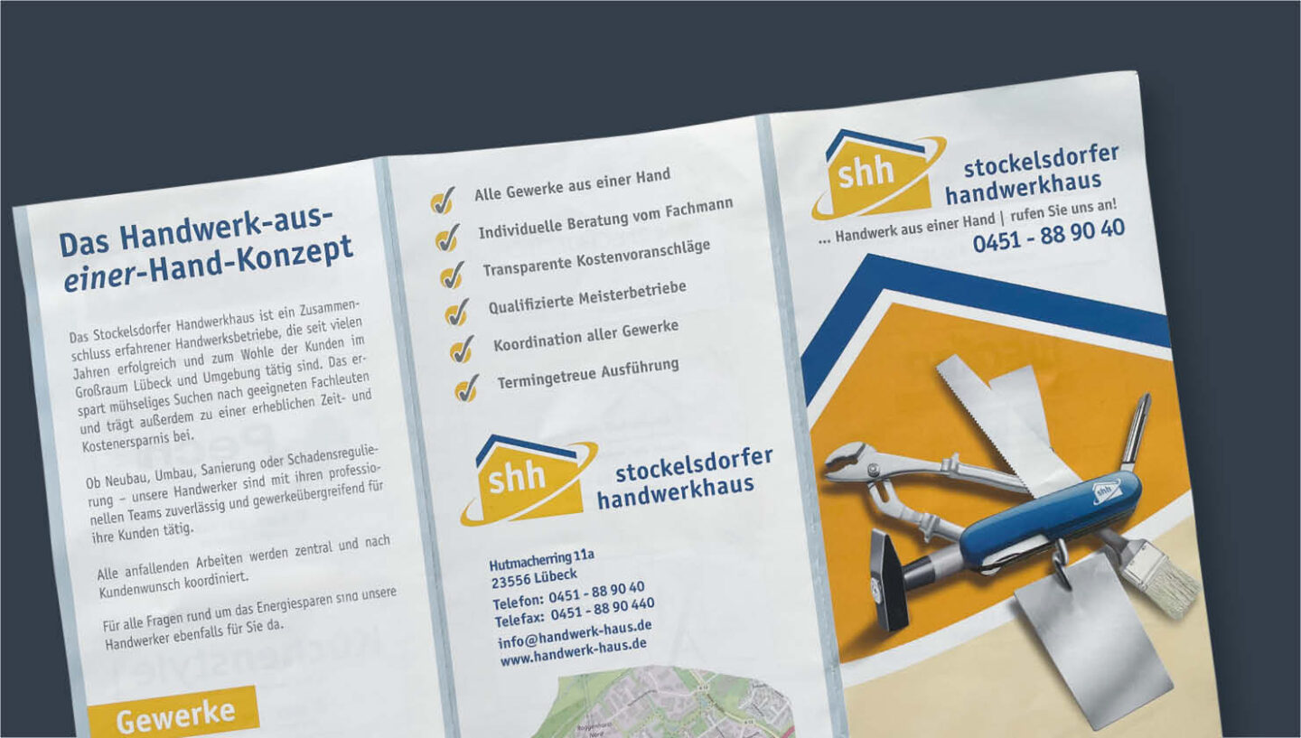 Flyer des Stockelsdorfer Handwerkshaus