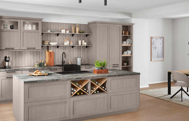 Nobilia Küche mit moderner Nischenrückwand und Kochinsel im Küchenstudio Küchenstyle Lübeck.